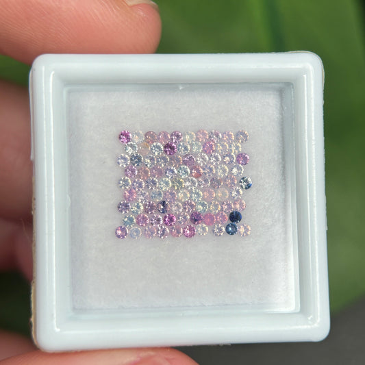 1,08ct/86Pcs Natural Sapphire Vietnam, Round Shape, C1 Quality, No Treament Sapphire Luc Yen. (Copy)