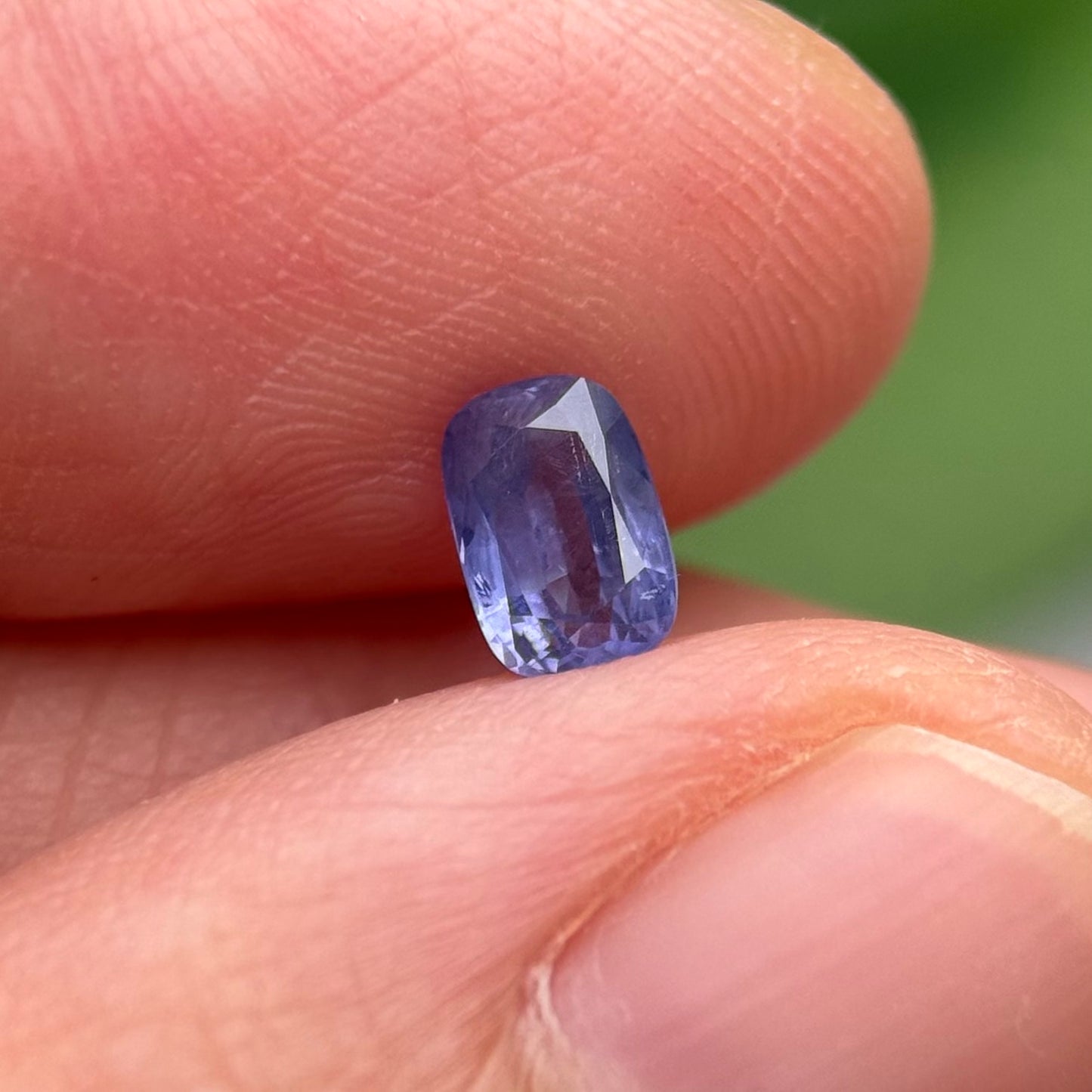 0.67 ct Natural Blue Milky Sapphire Vietnam. Cushion Shape. No Treatment.