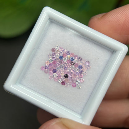 1,0ct/ 81Pcs Natural Sapphire Vietnam, Round Shape, C2 Quality, No Treatment Sapphire Luc Yen.