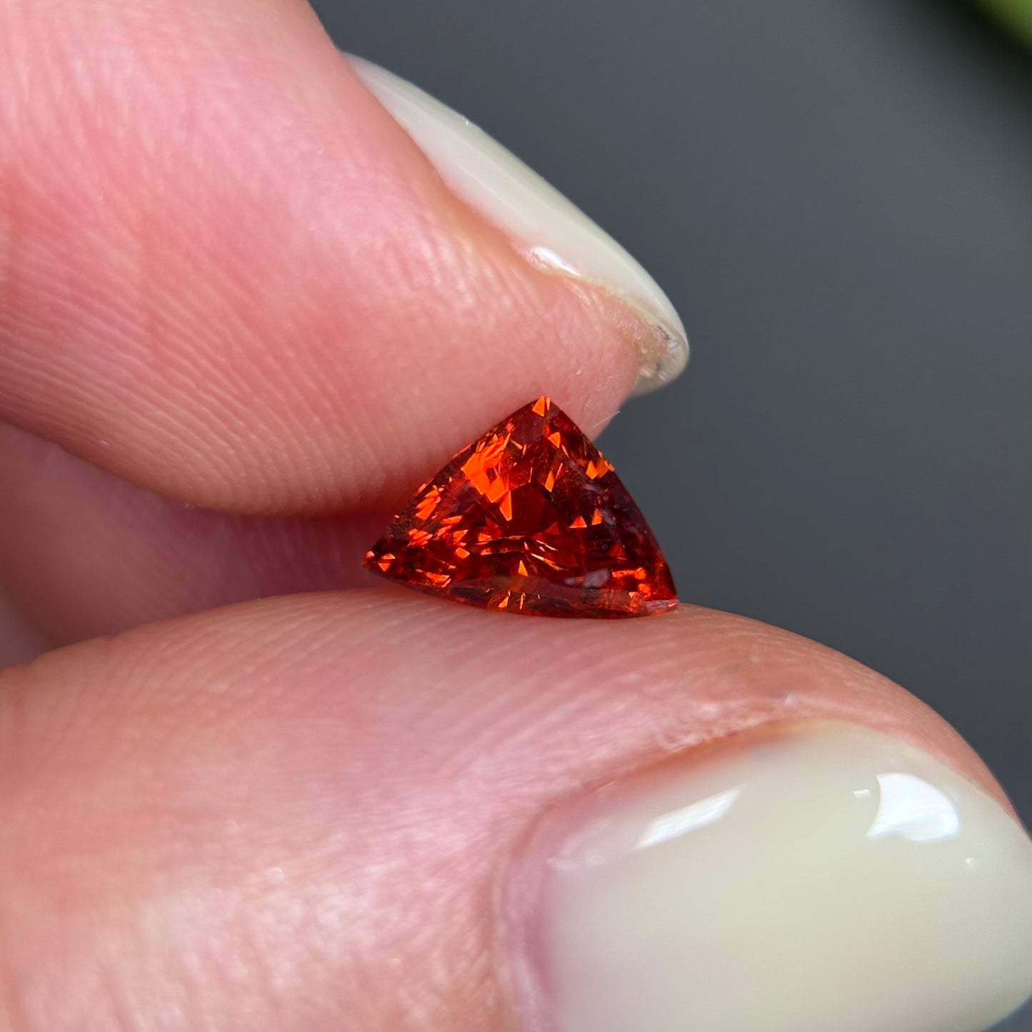1,09ct Natural Orangish Red Tourmaline Vietnam. Trilliant Shape. No Treatment, No Heat Tourmaline Luc Yen.
