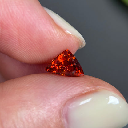 1,09ct Natural Orangish Red Tourmaline Vietnam. Trilliant Shape. No Treatment, No Heat Tourmaline Luc Yen.
