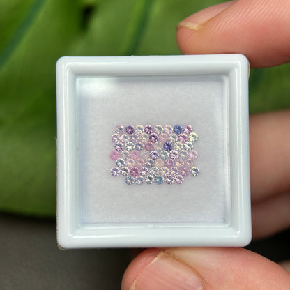1,0ct/57Pcs Natural Sapphire Vietnam, Round Shape, C1 Quality, No Treatment Sapphire Luc Yen.
