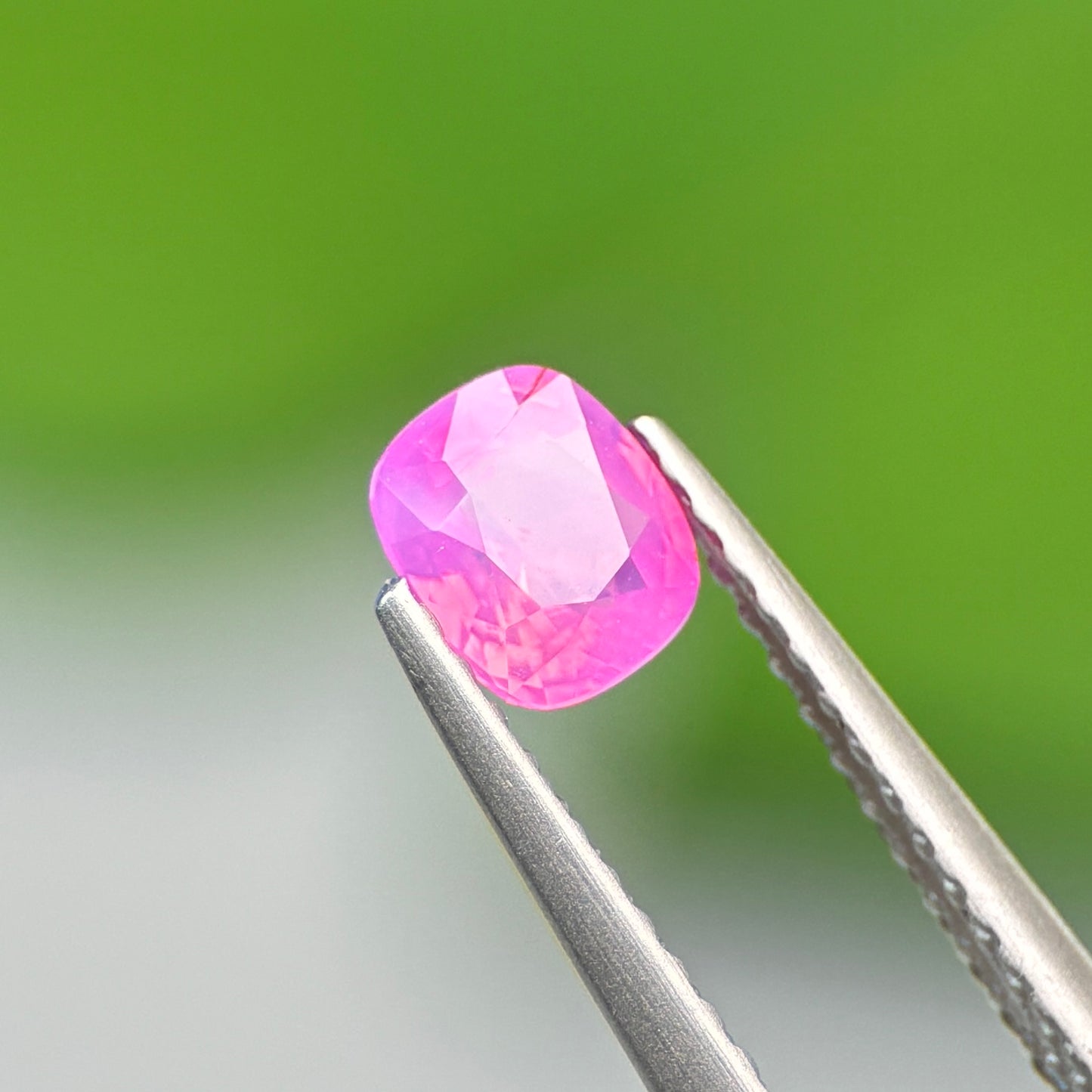 0.6 ct Natural Pink Milky Sapphire Vietnam. Cushion Shape. No Treatment.