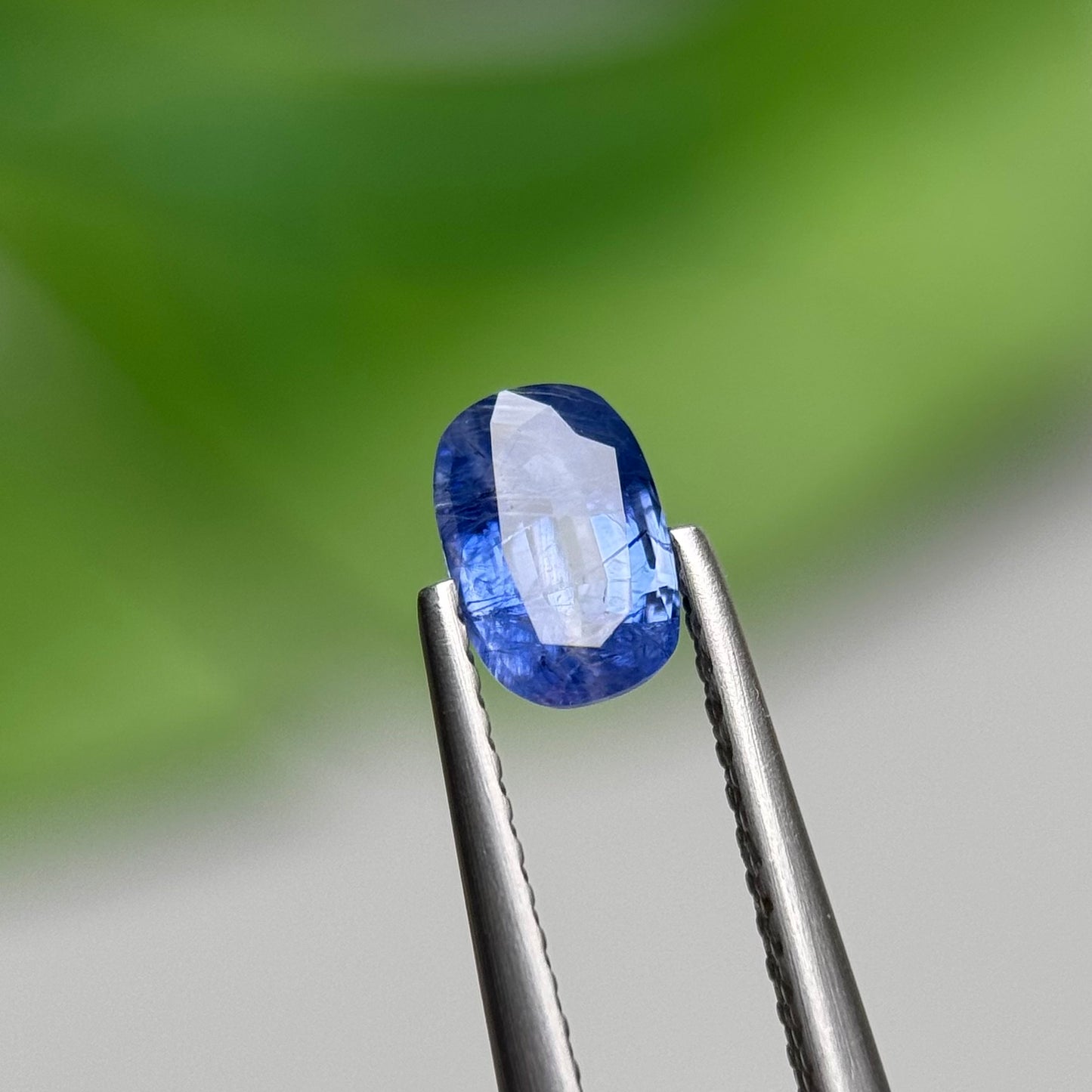 0.80 ct Natural Blue Milky Sapphire Vietnam. Cushion Shape. No Treatment.