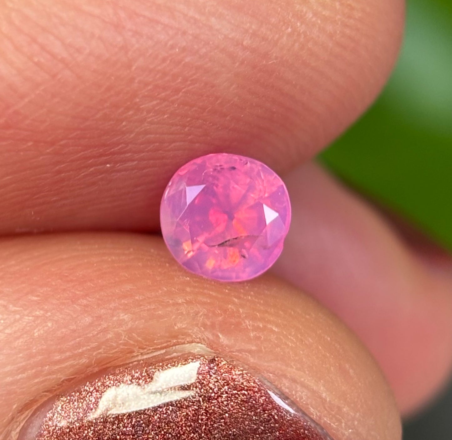 0.54 ct Natural Pink Milky Sapphire Vietnam. Cushion Shape. No Treatment.