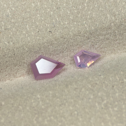 1,23ct/ 2Pcs Natural Pink Milky Sapphire Vietnam. Freeform. No Treatment Milky Sapphire Luc Yen.