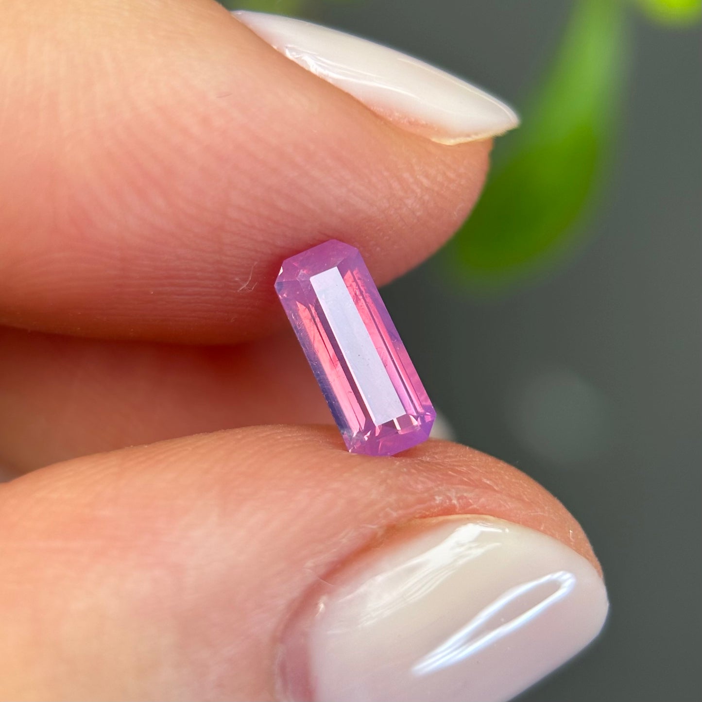 0.64 ct Natural Pink Milky Sapphire Vietnam. Emeral Shape. No Treatment.