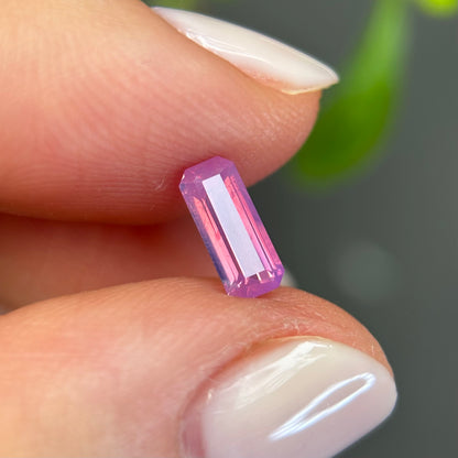 0.64 ct Natural Pink Milky Sapphire Vietnam. Emeral Shape. No Treatment.