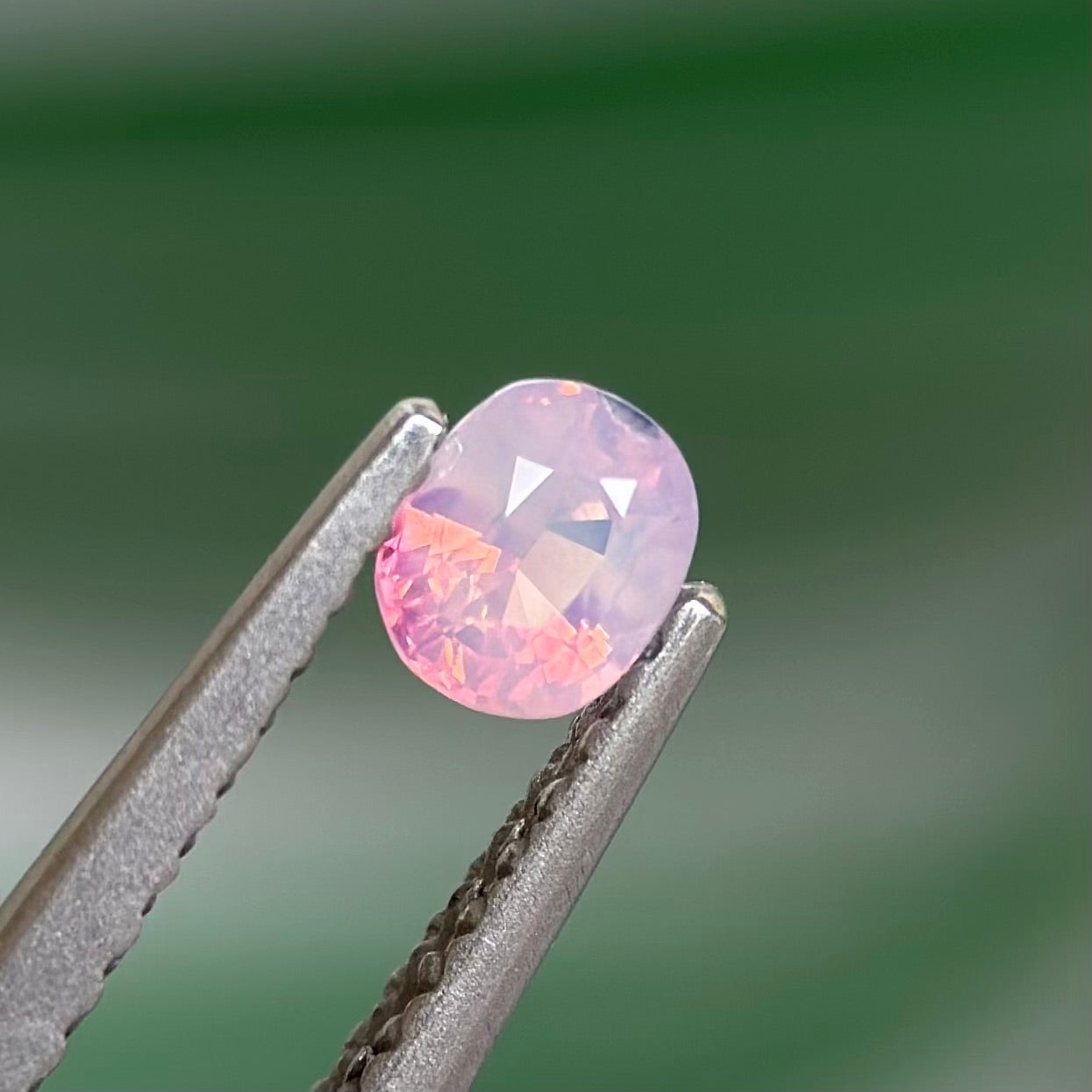 0.31ct Natural Pinkish White Milky Sapphire Vietnam. Cushion Shape. Unheat.