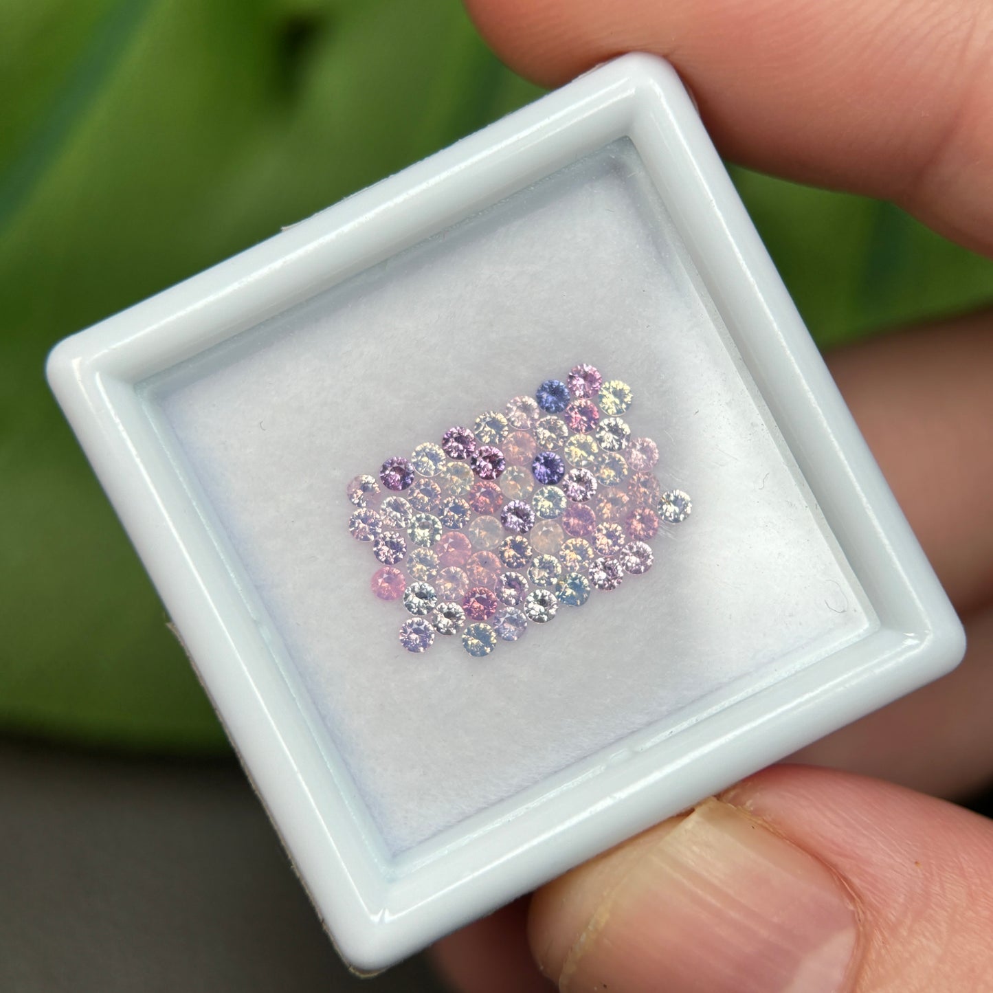 1,0ct/57Pcs Natural Sapphire Vietnam, Round Shape, C1 Quality, No Treatment Sapphire Luc Yen.