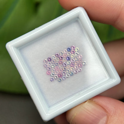 1,0ct/57Pcs Natural Sapphire Vietnam, Round Shape, C1 Quality, No Treatment Sapphire Luc Yen.