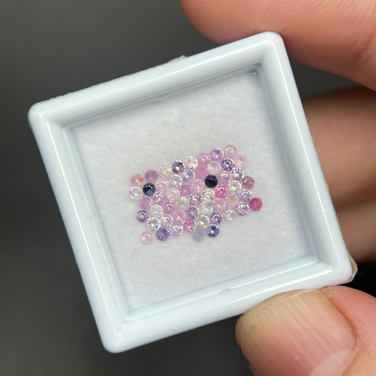 1,0ct/53Pcs Natural Sapphire Vietnam, Round Shape, C2 Quality, No Treatment Sapphire Luc Yen.