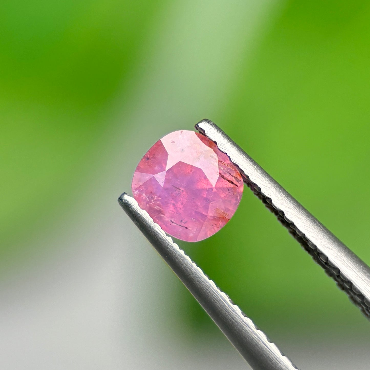 0,82ct Natural Pink Milky Sapphire Vietnam. Cushion Shape. No Treatment Milky Sapphire Luc Yen.