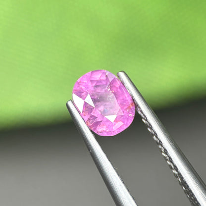 0,79ct Natural Pink Milky Sapphire Vietnam. Cushion Shape. No Treatment Milky Sapphire Luc Yen.