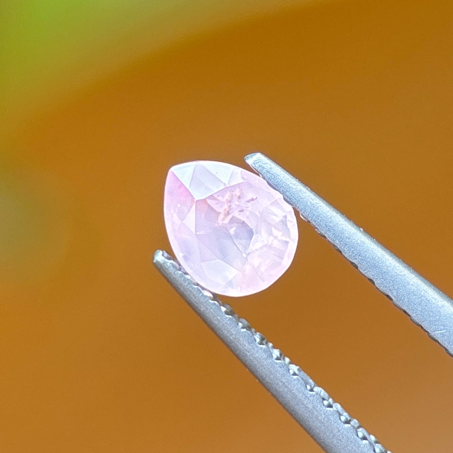0.58 ct Natural Pink Milky Sapphire Vietnam. Pear Shape. Unheat.