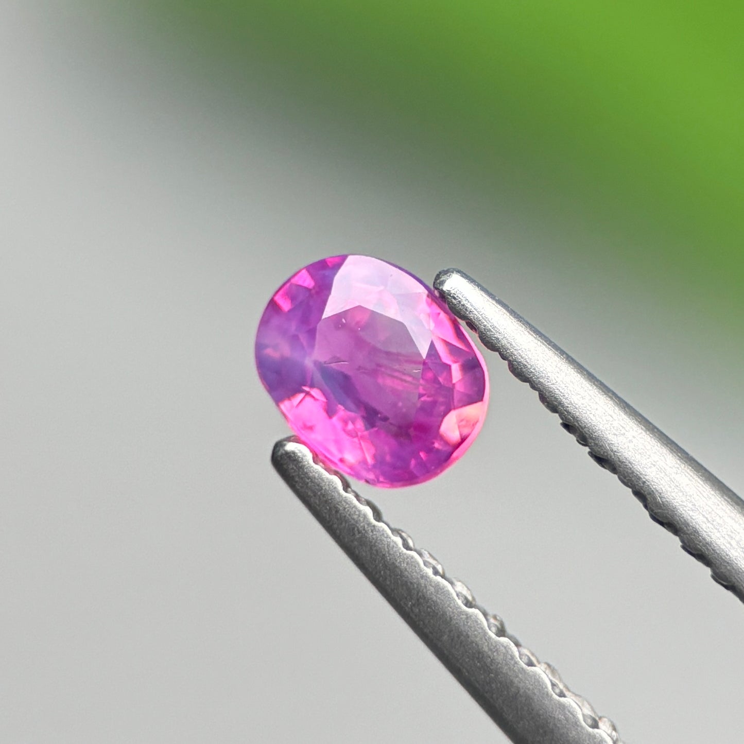 0.35 ct Natural Purplish Pink Milky Sapphire Vietnam. Cushion Shape.