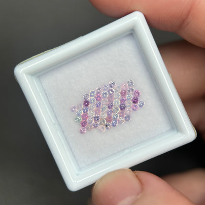 1,0ct/ 58Pcs Natural Sapphire Vietnam, Round Shape, C1 Quality, No Treatment Sapphire Luc Yen.