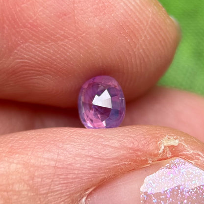 0.58ct Natural Pinkish Purple Milky Sapphire Vietnam.