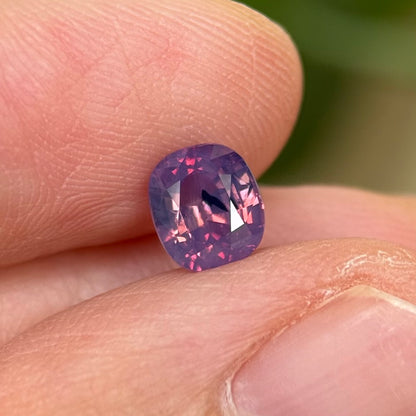 1.40 ct Natural Pinkish Purple Silky Sapphire Vietnam. Cushion