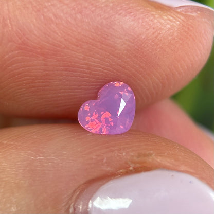 0.58ct Natural Pink Milky Sapphire Vietnam. Heart Shape. No Treatment.