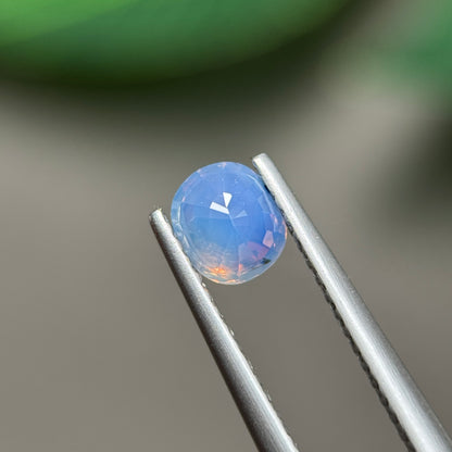 0.83ct Natural Purplish Blue Milky Sapphire Vietnam. Cushion Shape. No Treatment.