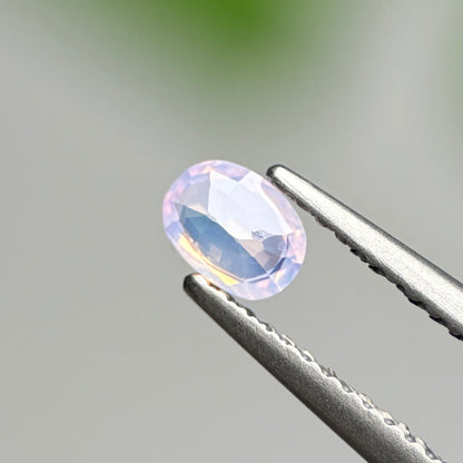0.38 ct Natural Pinkish White Milky Sapphire Vietnam. Cushion Shape.