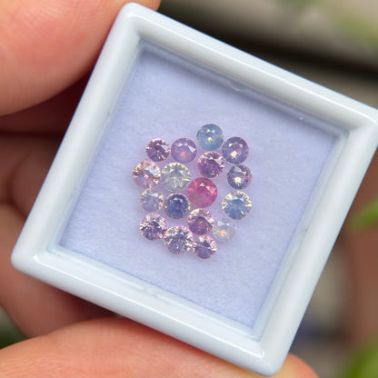 1.96 ct / 17Pcs Natural Milky Sapphire Viet Nam. Round Shape. No treatment.