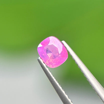 0.6 ct Natural Pink Milky Sapphire Vietnam. Cushion Shape. No Treatment.