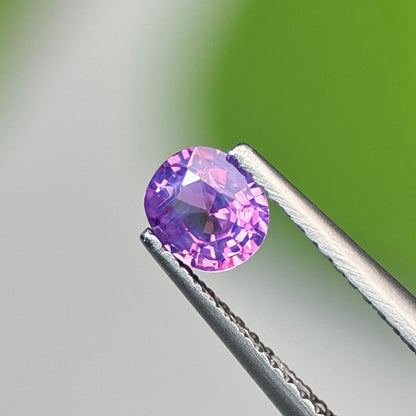 0.58 ct Natural Pinkish Purple Milky Sapphire Vietnam. Cushion Shape. No Treatment.