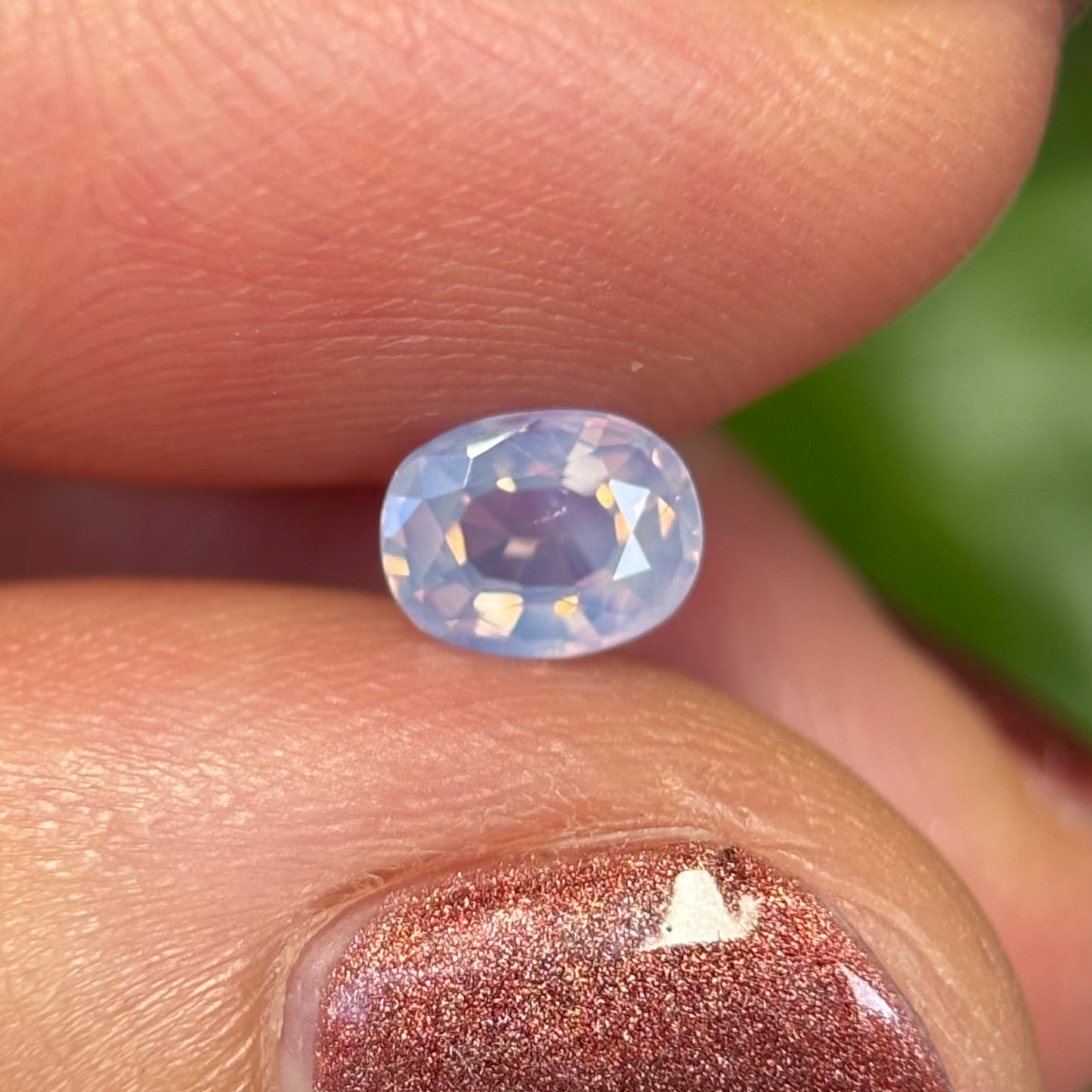 0.55 ct Natural White Milky Sapphire Vietnam. Oval Shape. No Treatment.