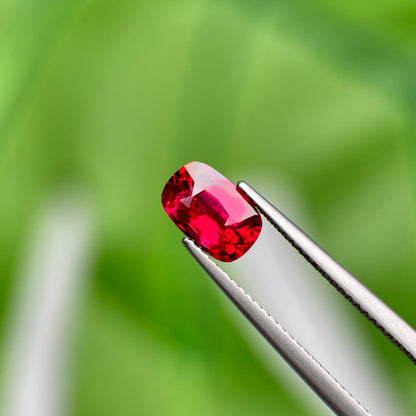 1.54 ct Natural Red Spinel Vietnam. Cushion Shape. No Treatment.