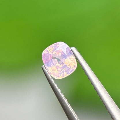 0.66 ct Natural Pinkish White Milky Sapphire Vietnam. Cushion Shape. No Treatment.