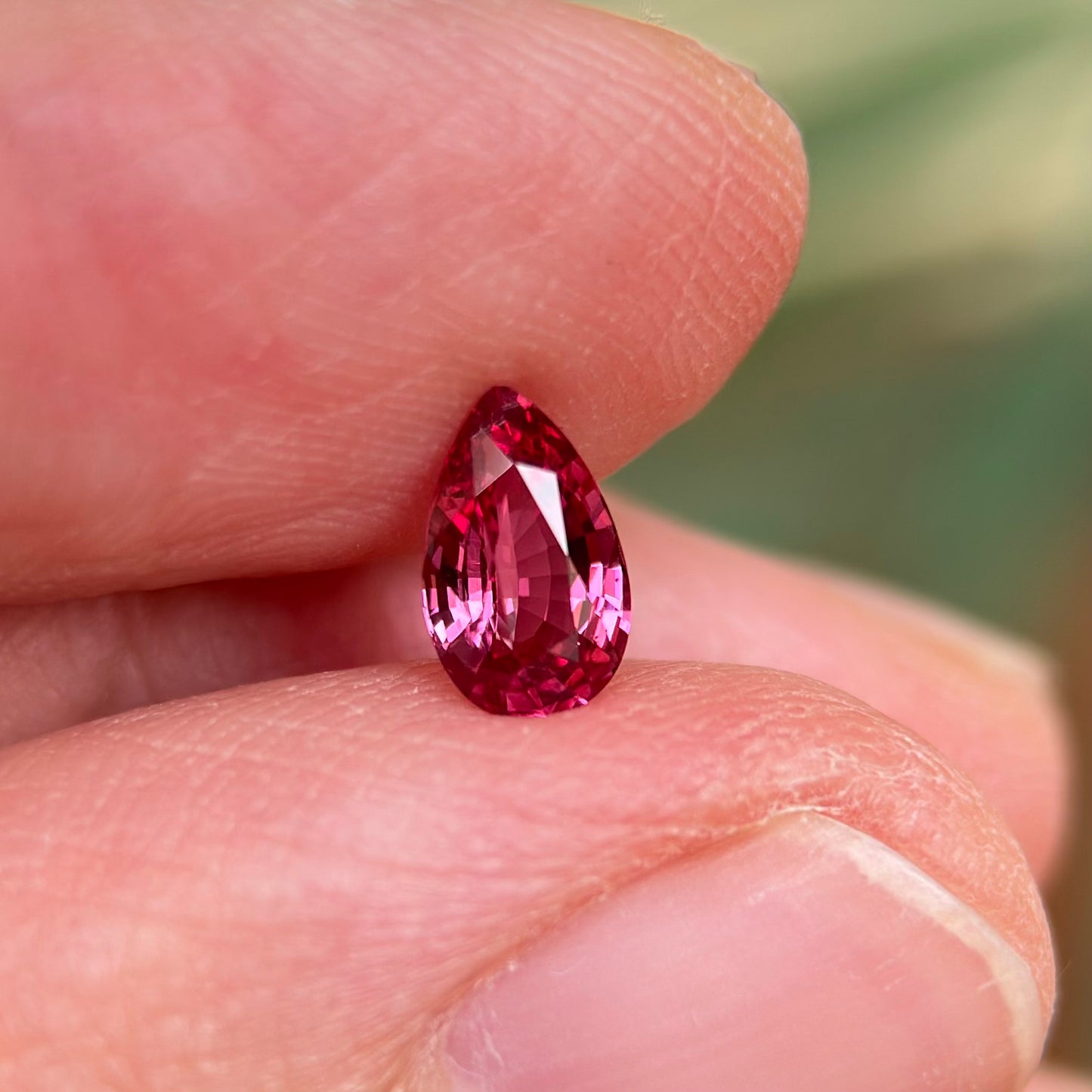 0.60 ct Natural Red Spinel Vietnam. Pear Shape. No Treatment.
