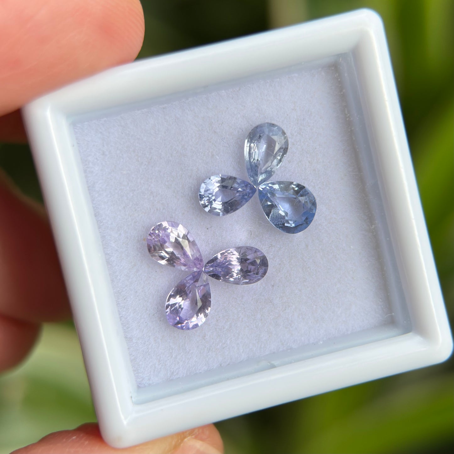 1.87 ct/ 6Pcs Natural Blue & Purple Spinel Vietnam. Pear Shape. No Treatment.