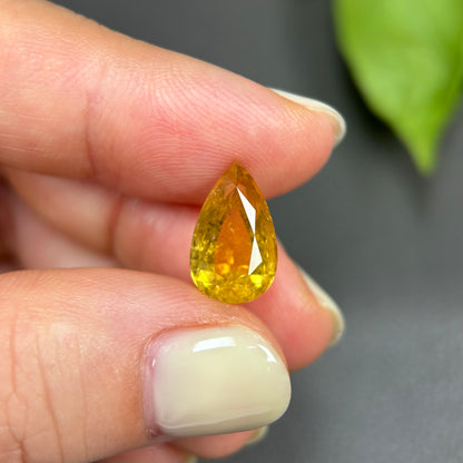 3,94ct Natural Yellow Tourmaline Vietnam. Pear Shape. No Treatment, No Heat Tourmaline Luc Yen.