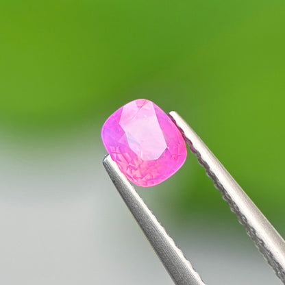 0.6 ct Natural Pink Milky Sapphire Vietnam. Cushion Shape. No Treatment.