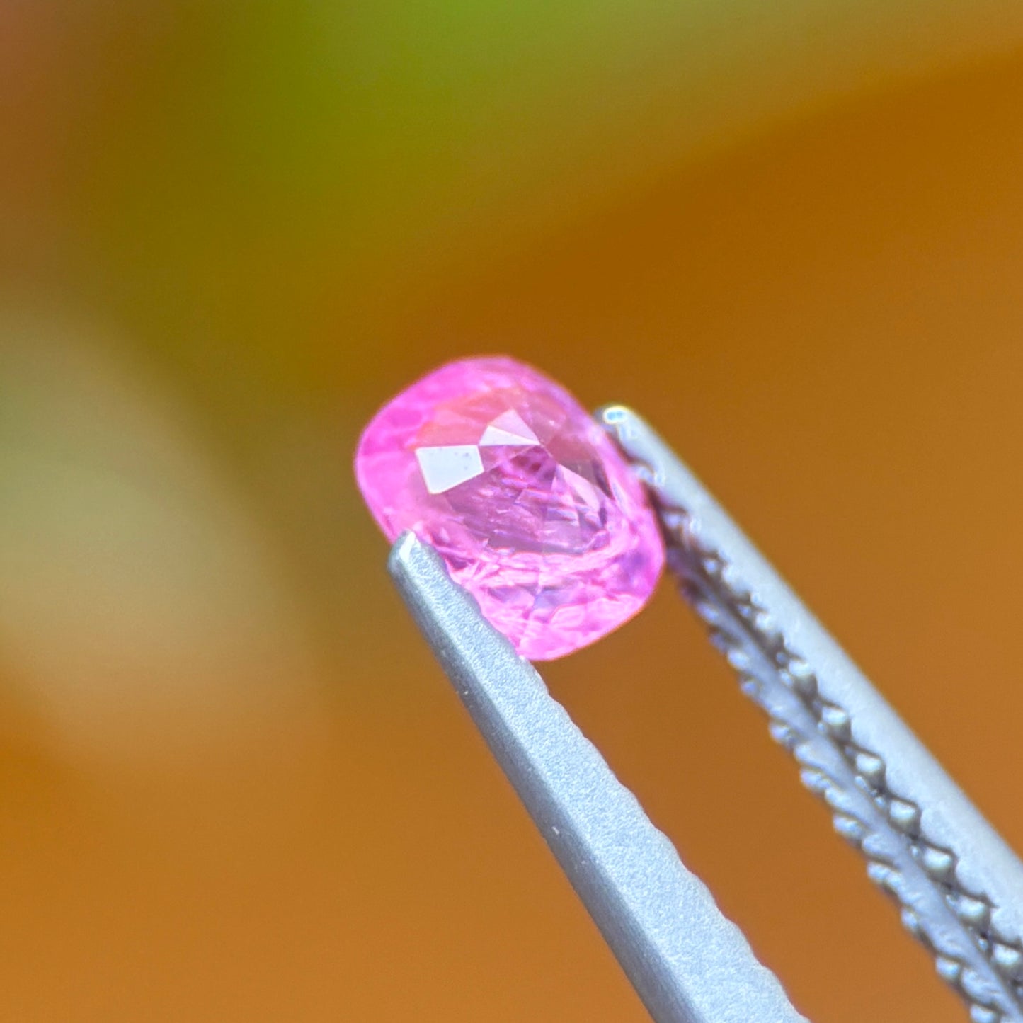 0.39 ct Natural Purplish Pink Milky Sapphire Vietnam. Cushion Shape. Unheat.