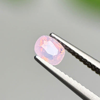 0.70 ct Natural Pinkish White Milky Sapphire Vietnam. Cushion Shape.