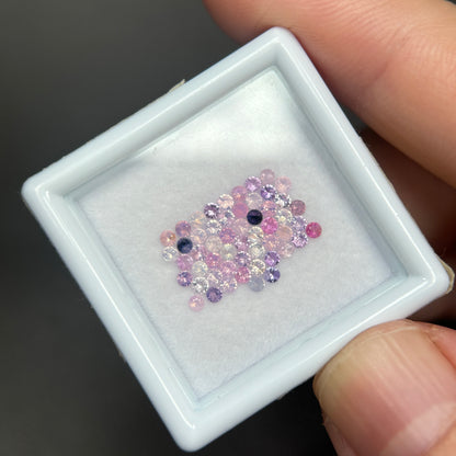 1,0ct/53Pcs Natural Sapphire Vietnam, Round Shape, C2 Quality, No Treatment Sapphire Luc Yen.