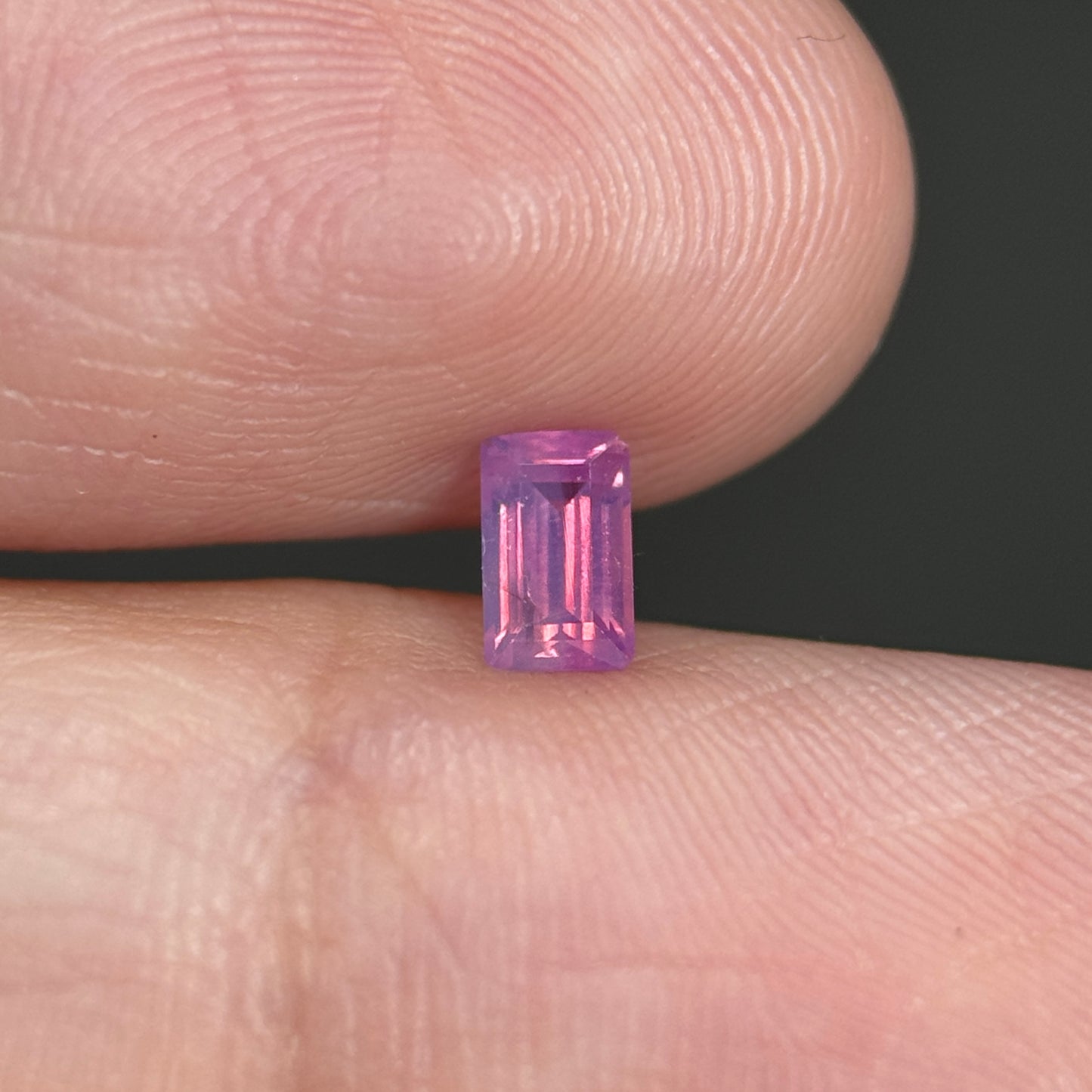 0.39 ct Natural Pink Milky Sapphire Vietnam. Emerald Shape. No Treatment.