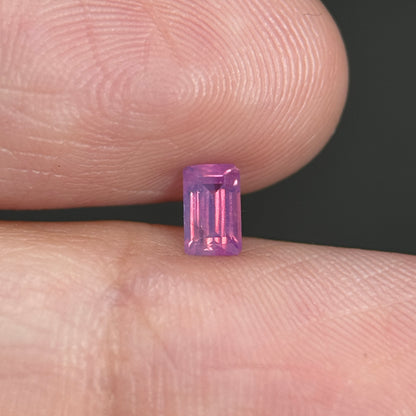 0.39 ct Natural Pink Milky Sapphire Vietnam. Emerald Shape. No Treatment.