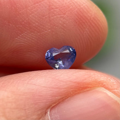 0.38 ct Natural Purple Milky Sapphire Vietnam. Heart Shape. No Treatment.