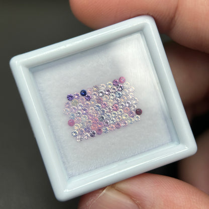 1,0ct/ 82Pcs Natural Sapphire Vietnam, Round Shape, C1 Quality, No Treatment Sapphire Luc Yen.