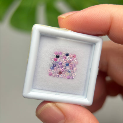 1,0ct/58Pcs Natural Sapphire Vietnam, Round Shape, C2 Quality, No Treatment Sapphire Luc Yen.