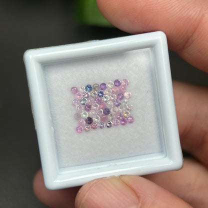1,0ct/ 53Pcs Natural Sapphire Vietnam, Round Shape, C2 Quality, No Treatment Sapphire Luc Yen.