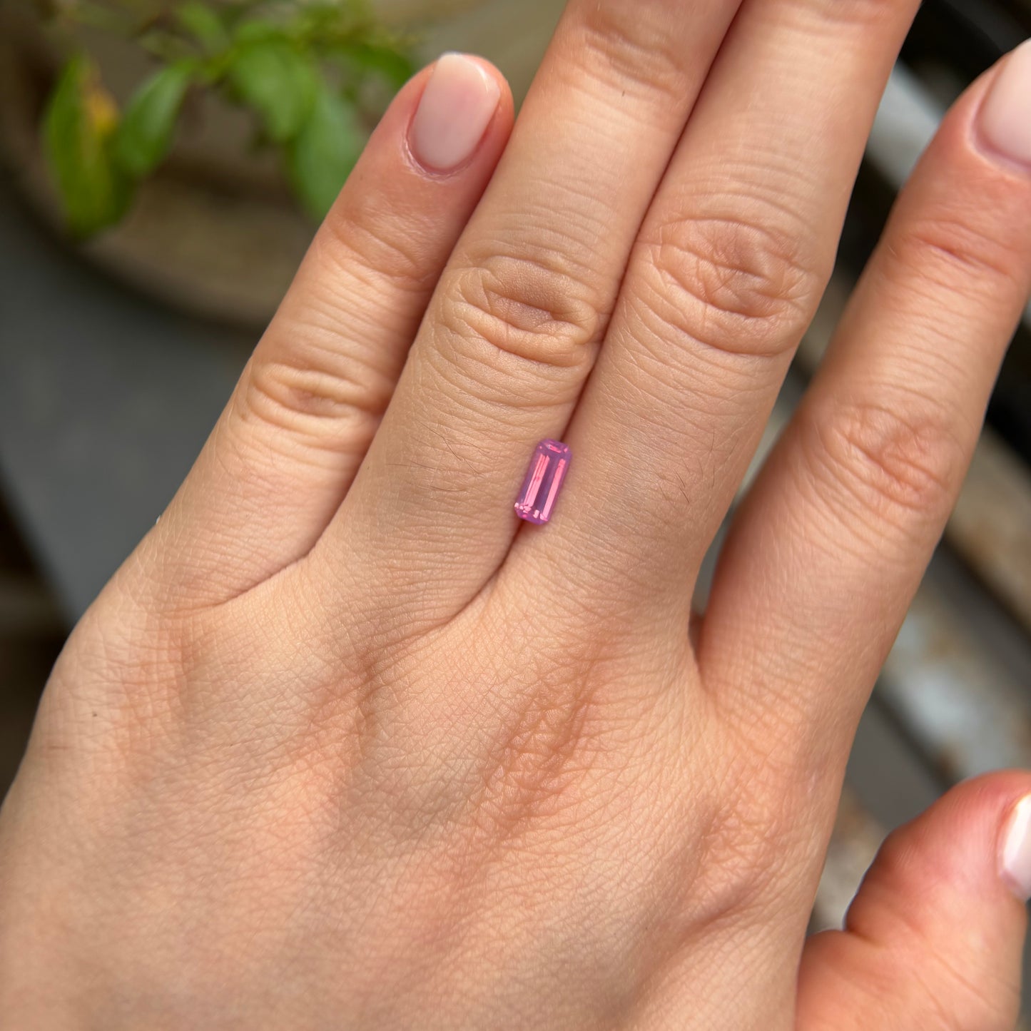0.64 ct Natural Pink Milky Sapphire Vietnam. Emeral Shape. No Treatment.