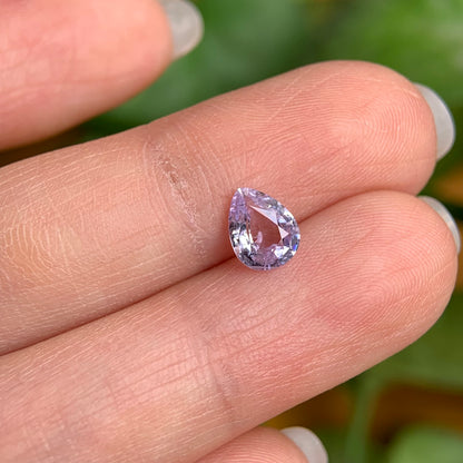 0.75 ct Natural Purplish White Spinel Vietnam. Pear Shape. No Treatment