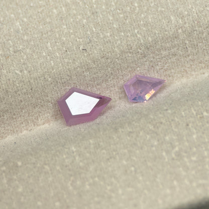 1,23ct/ 2Pcs Natural Pink Milky Sapphire Vietnam. Freeform. No Treatment Milky Sapphire Luc Yen.