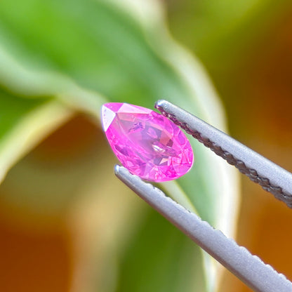 0.43 ct Natural Pink Milky Sapphire Vietnam. Pear Shape. No Treatment.
