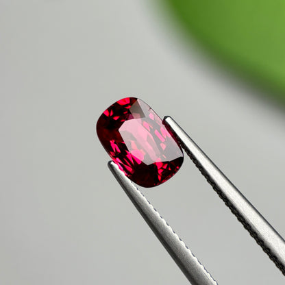 1.66 ct Natural Brownish Red Spinel Vietnam. Cushion Shape. No Treatment.